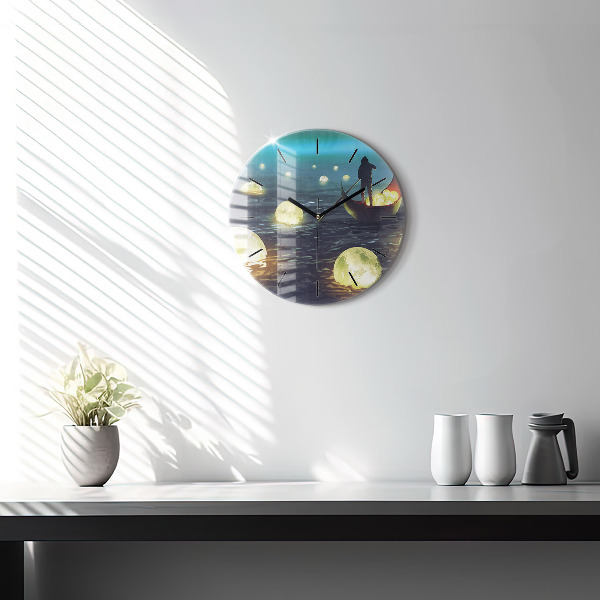 Round glass clock Abstraction