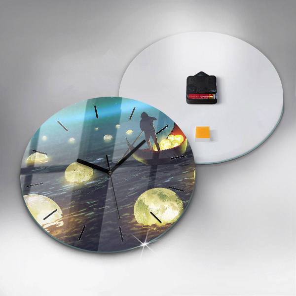 Round glass clock Abstraction
