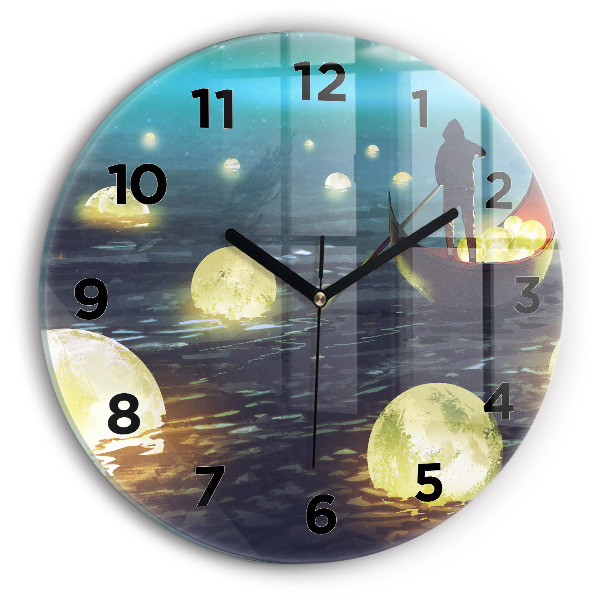 Round glass clock Abstraction