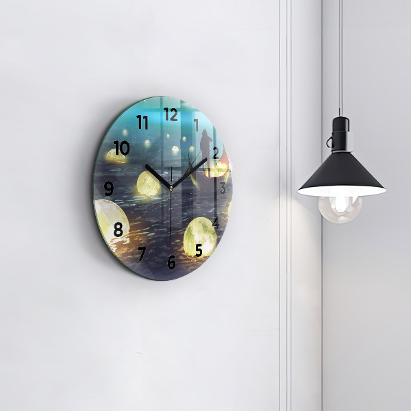 Round glass clock Abstraction