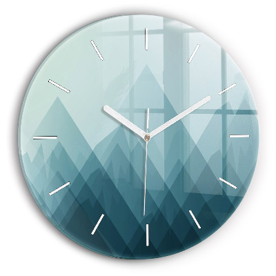 Round glass clock Geometric figures