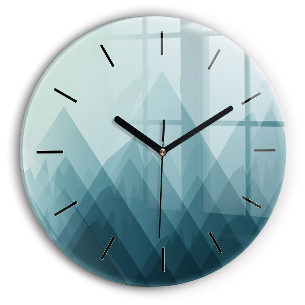 Round glass clock Geometric figures