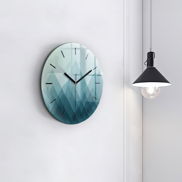 Round glass clock Geometric figures