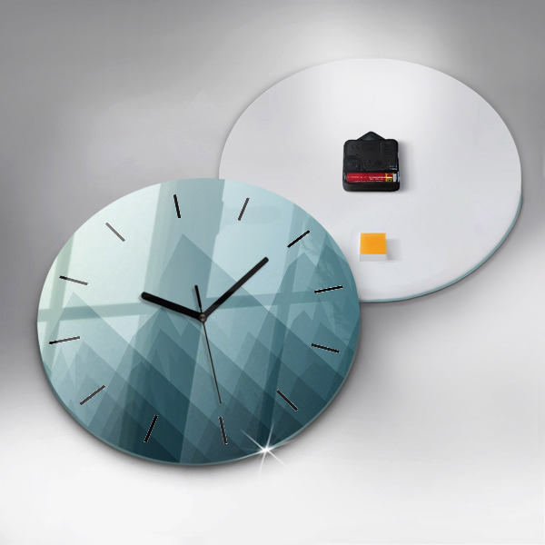 Round glass clock Geometric figures