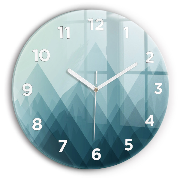 Round glass clock Geometric figures