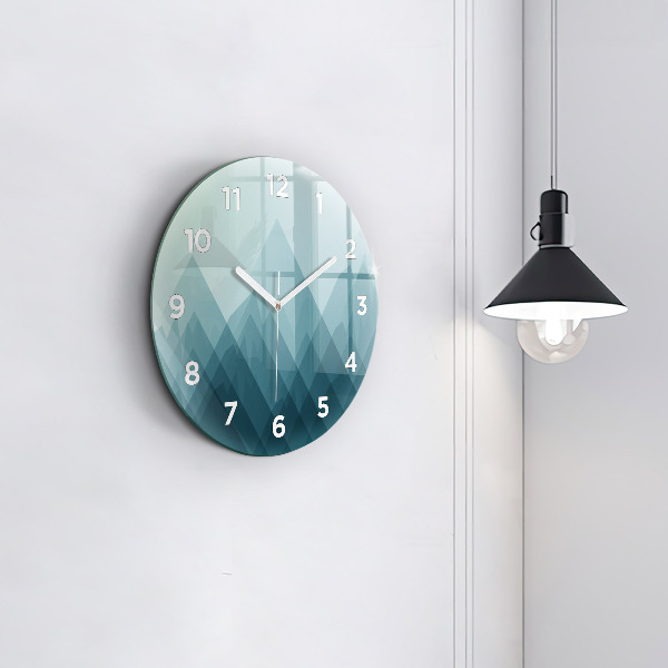 Round glass clock Geometric figures