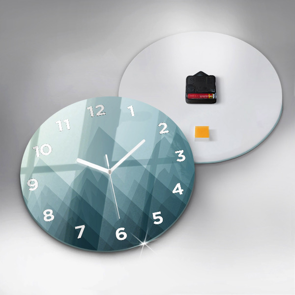 Round glass clock Geometric figures