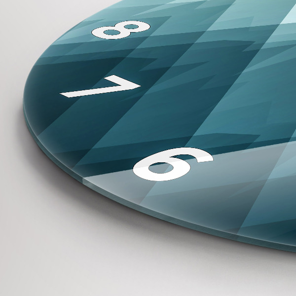Round glass clock Geometric figures
