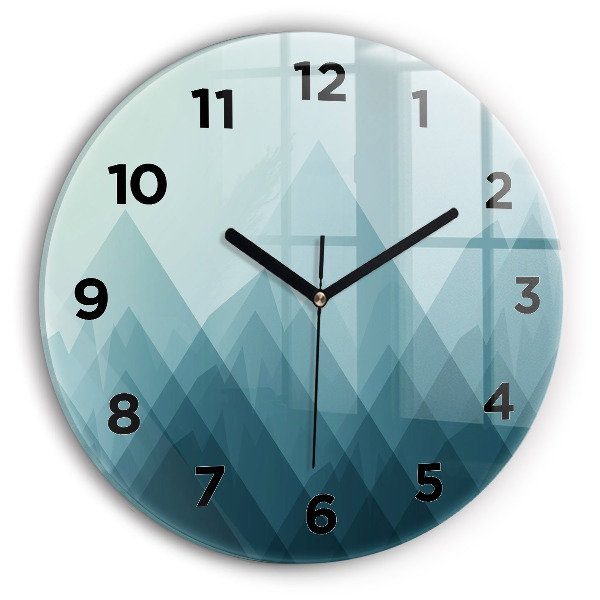 Round glass clock Geometric figures