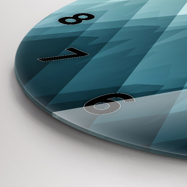 Round glass clock Geometric figures