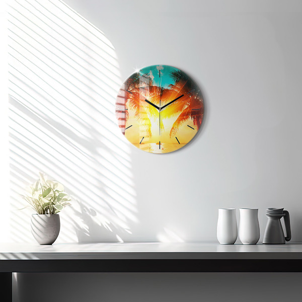 Round glass clock Holidays Rest
