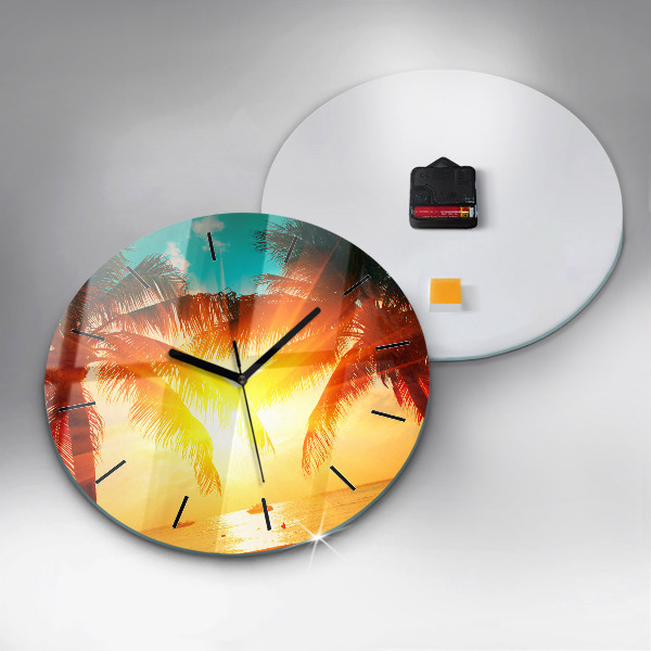 Round glass clock Holidays Rest