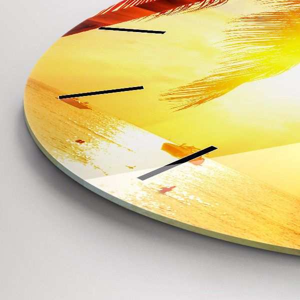 Round glass clock Holidays Rest