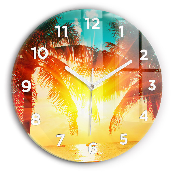 Round glass clock Holidays Rest