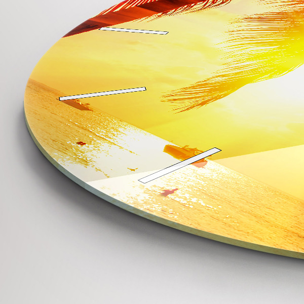 Round glass clock Holidays Rest