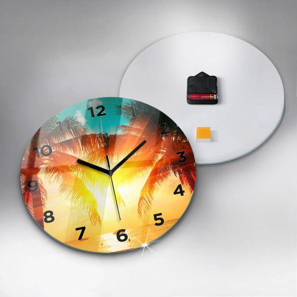 Round glass clock Holidays Rest