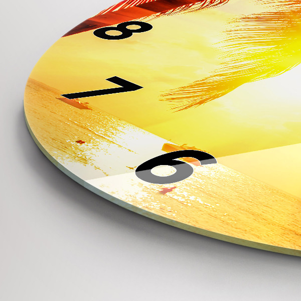 Round glass clock Holidays Rest