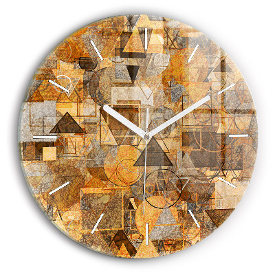Round glass clock Geometric Shapes