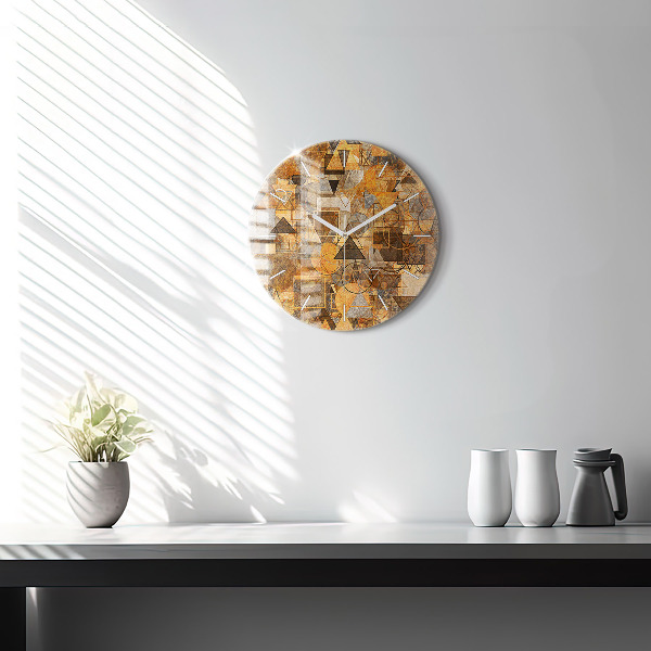Round glass clock Geometric Shapes
