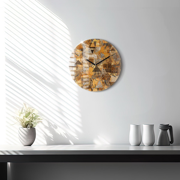 Round glass clock Geometric Shapes