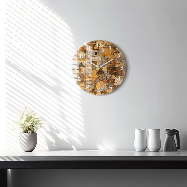 Round glass clock Geometric Shapes