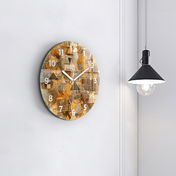 Round glass clock Geometric Shapes