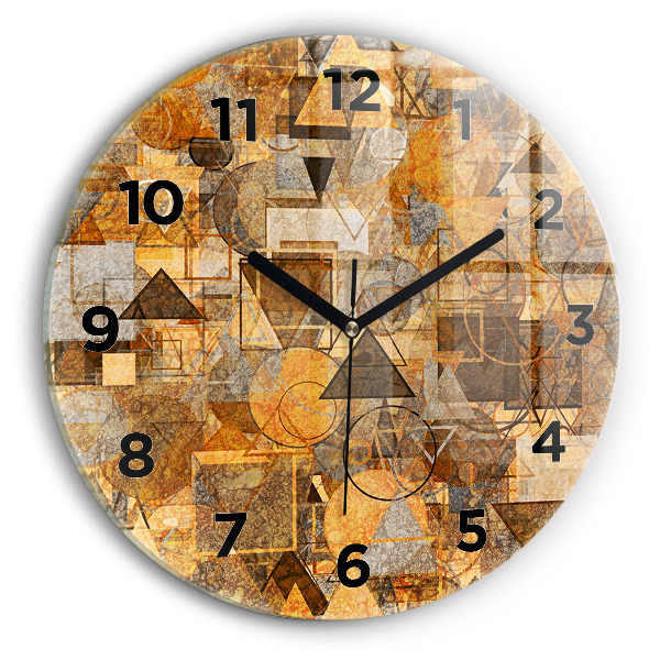 Round glass clock Geometric Shapes