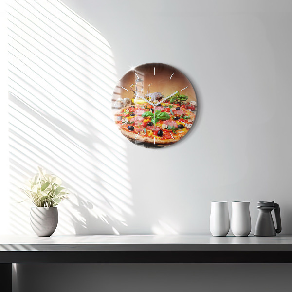 Round glass clock The Culinary Heart of Italy