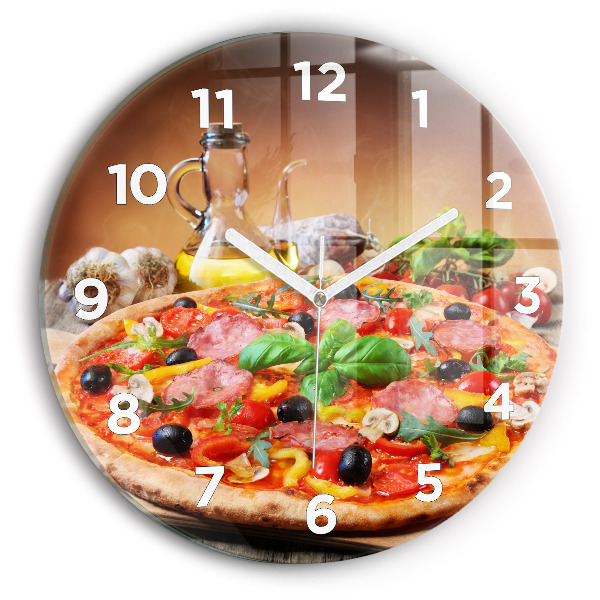 Round glass clock The Culinary Heart of Italy