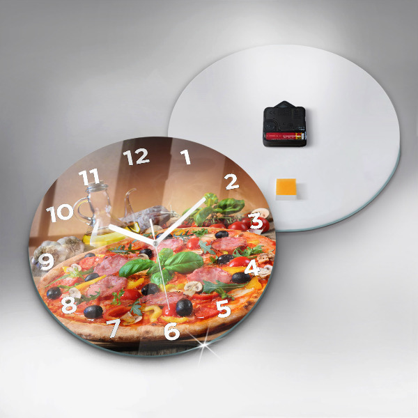 Round glass clock The Culinary Heart of Italy