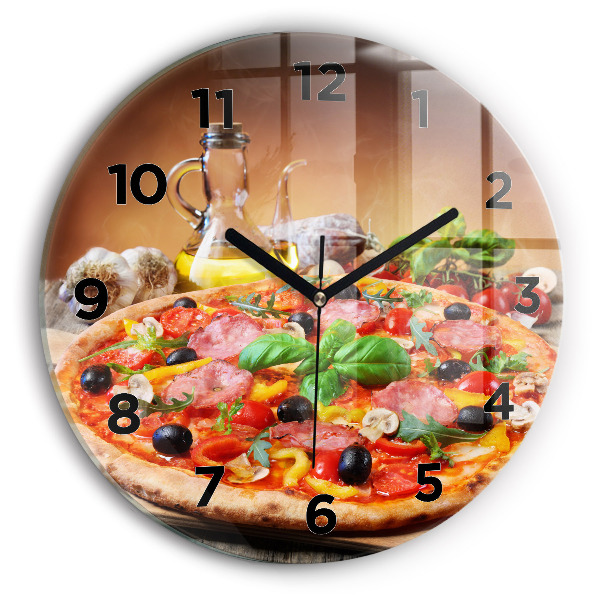 Round glass clock The Culinary Heart of Italy