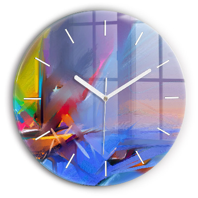 Round glass clock Seascape
