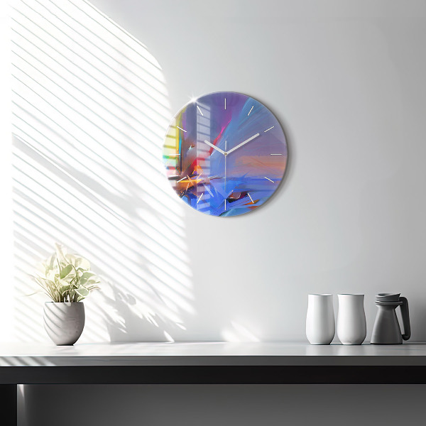 Round glass clock Seascape