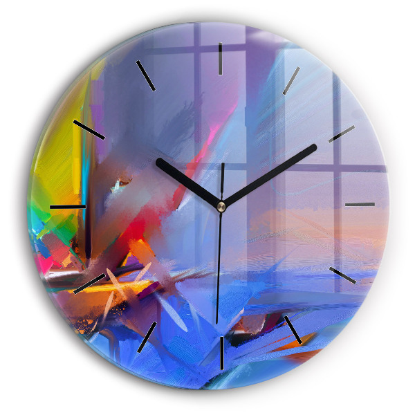 Round glass clock Seascape