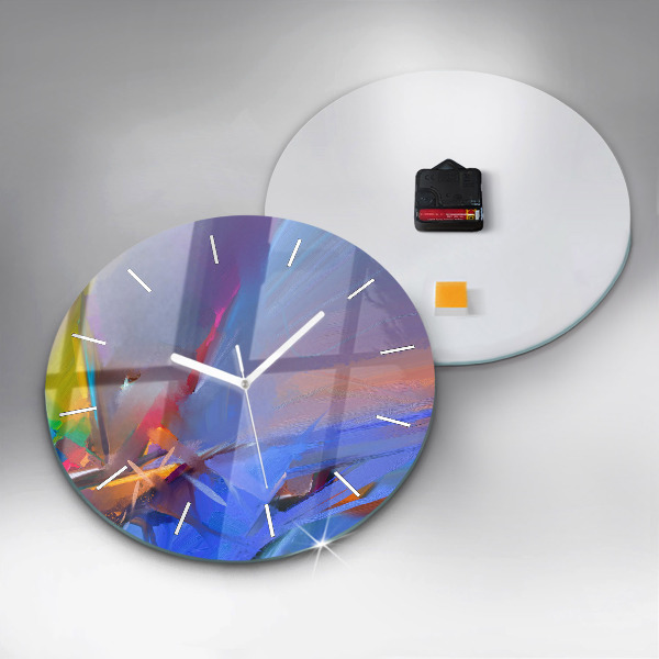 Round glass clock Seascape