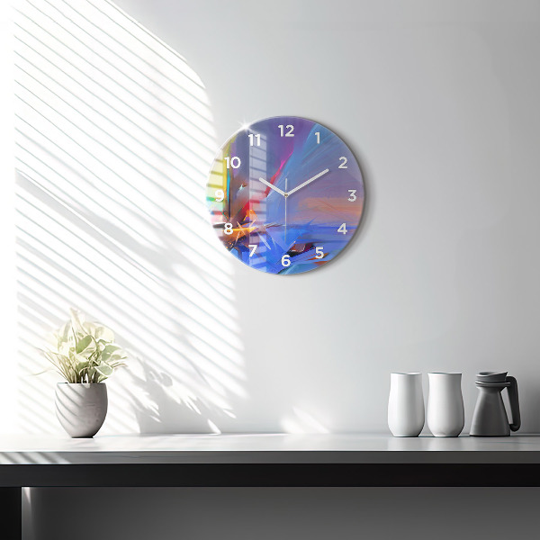Round glass clock Seascape