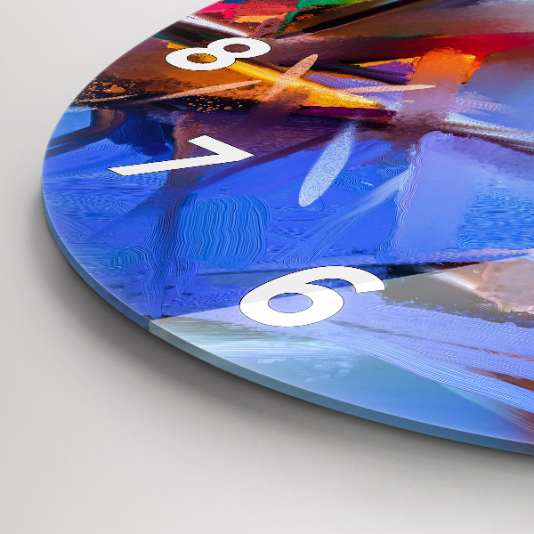 Round glass clock Seascape