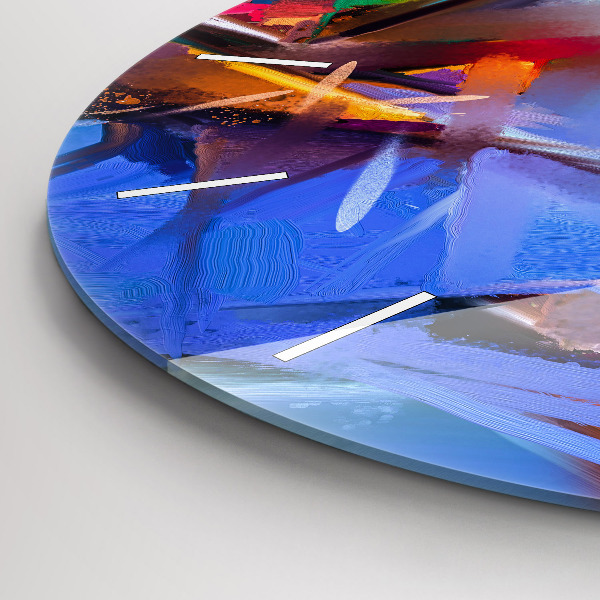 Round glass clock Seascape