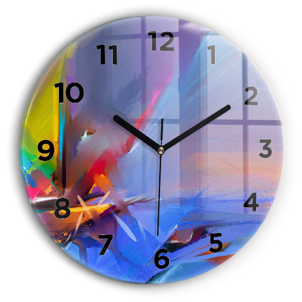 Round glass clock Seascape