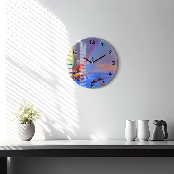Round glass clock Seascape