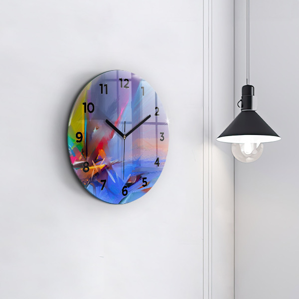 Round glass clock Seascape
