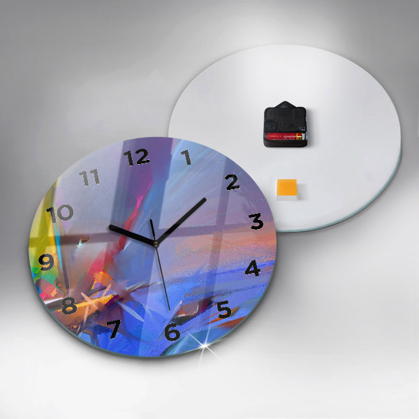 Round glass clock Seascape