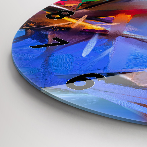 Round glass clock Seascape