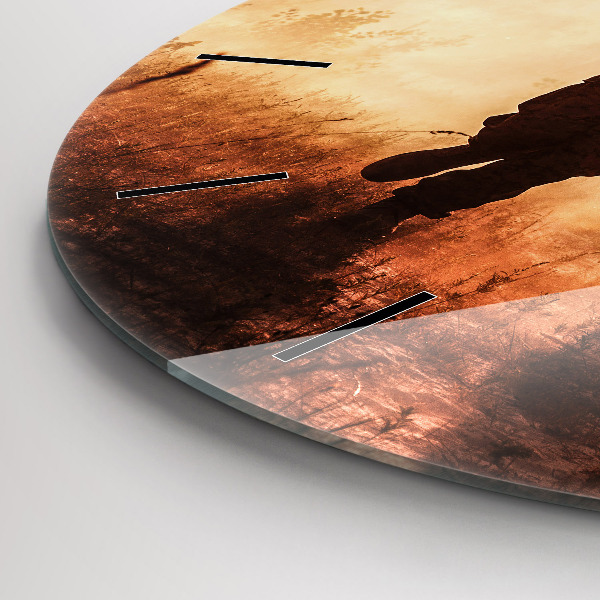 Round glass clock Soldiers