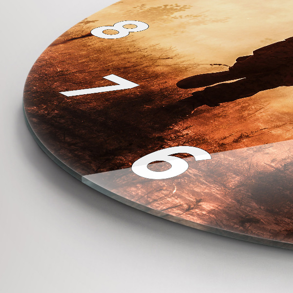 Round glass clock Soldiers
