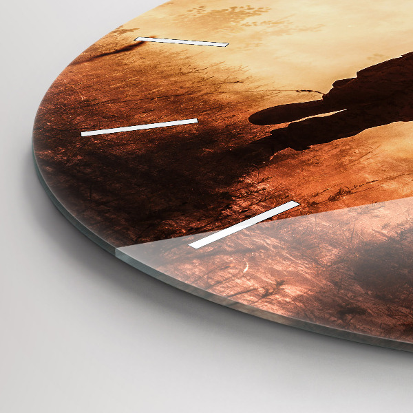 Round glass clock Soldiers