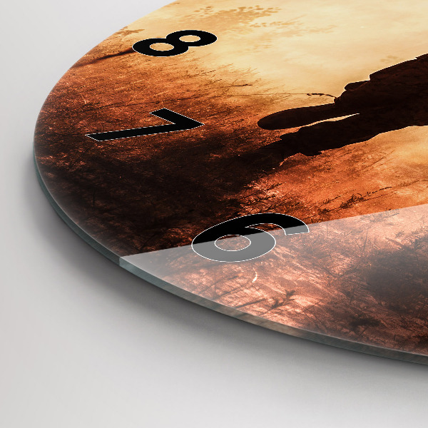 Round glass clock Soldiers