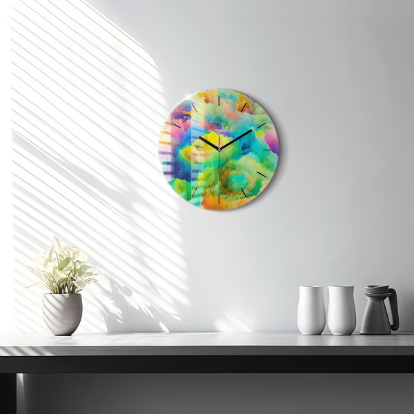 Round glass clock Fractal Texture