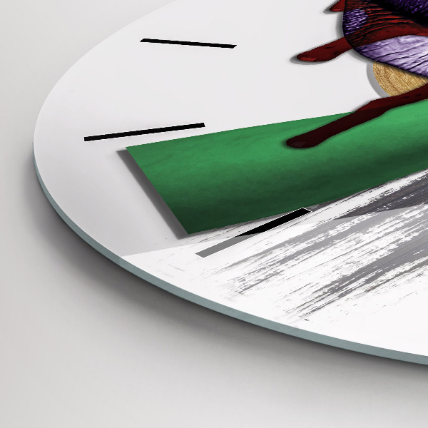Round glass clock Surrealist collage