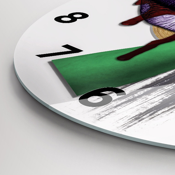 Round glass clock Surrealist collage